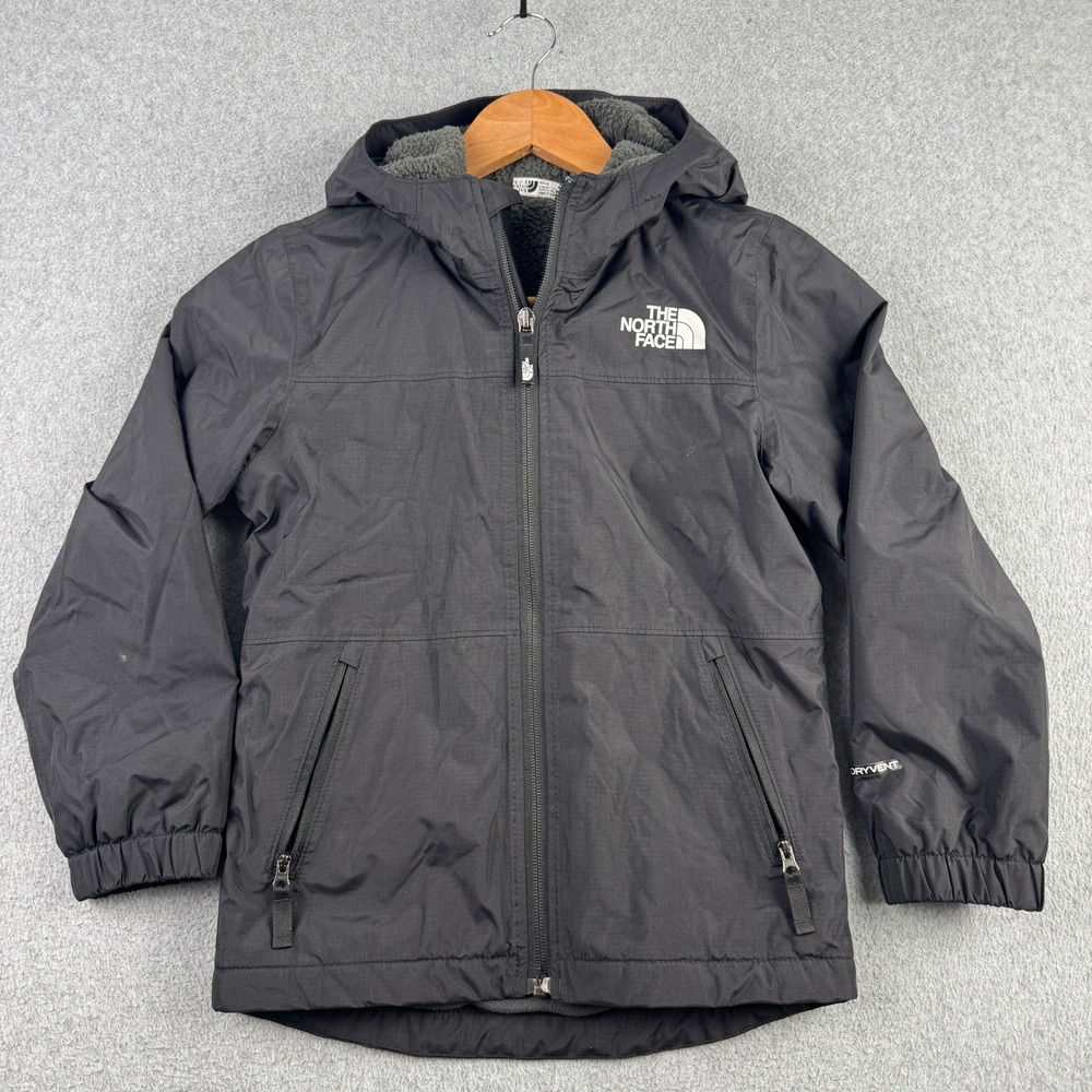 The North Face Jacket Girls XS 6 DryVent Black Fleece Lined Hooded Waterproof